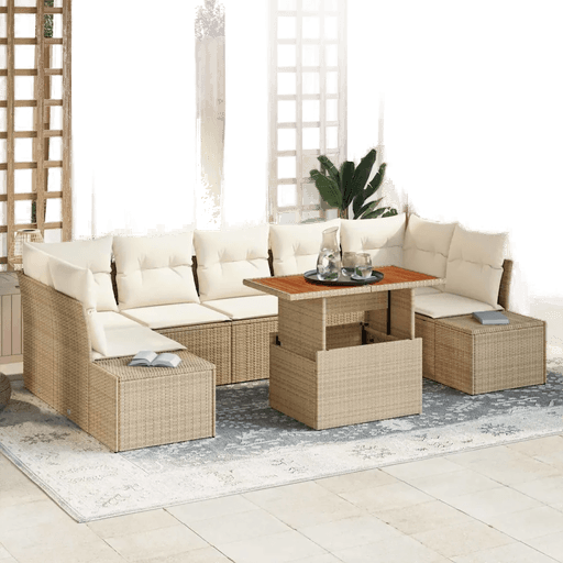 Vidaxl Hagesofa Set 8 pcs Beige