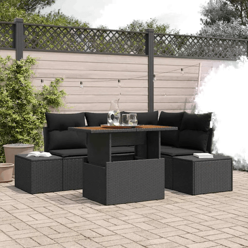 Vidaxl Hagesofa Set 5 pcs Svart