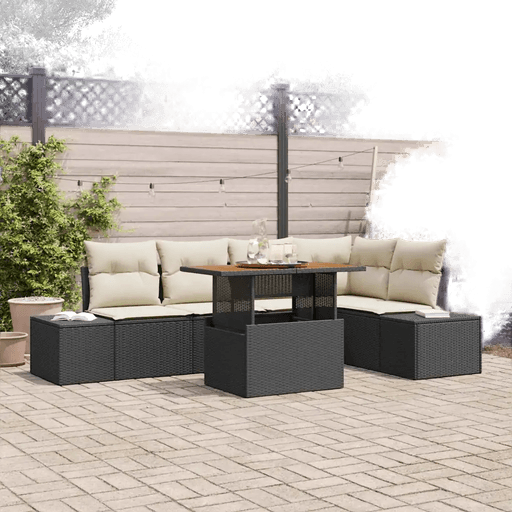 Vidaxl Hagesofa Set 6 pcs Svart