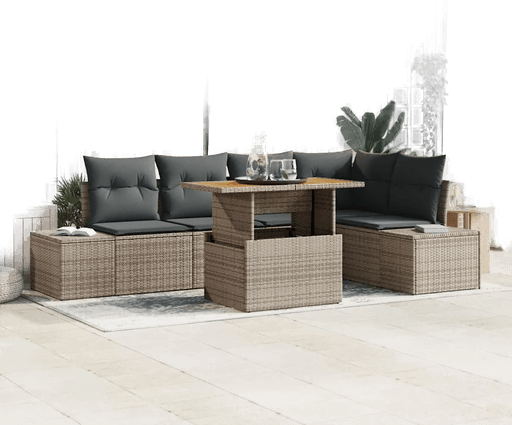 Vidaxl Hagesofa Set 6 pcs Grå