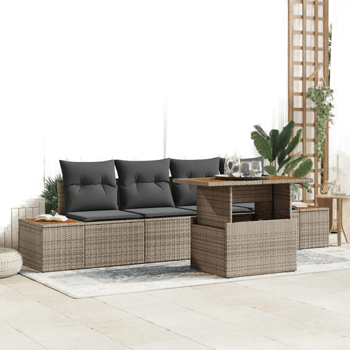 Vidaxl Hagesofa Set 5 pcs Grå