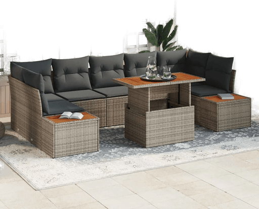 Vidaxl Hagesofa Set 8 pcs Grå