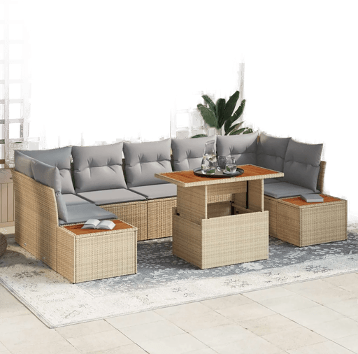 Vidaxl Hagesofa Set 8 pcs Beige