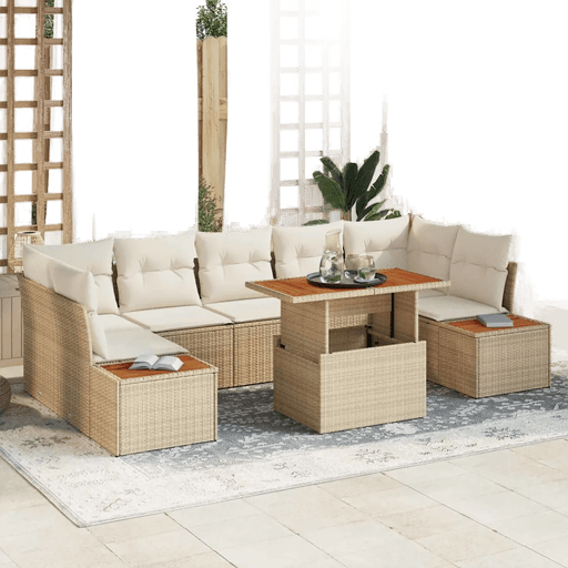 Vidaxl Hagesofa Set 8 pcs Beige