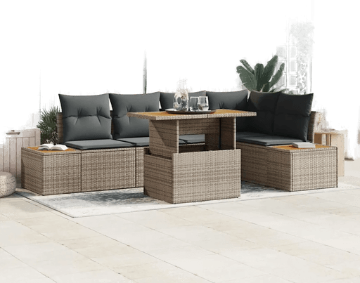 Vidaxl Hagesofa Set 6 pcs Grå