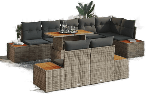 Vidaxl Hagesofa Set 9 pcs Grå