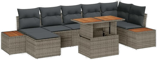 Vidaxl Hagesofa Set 8 pcs Grå