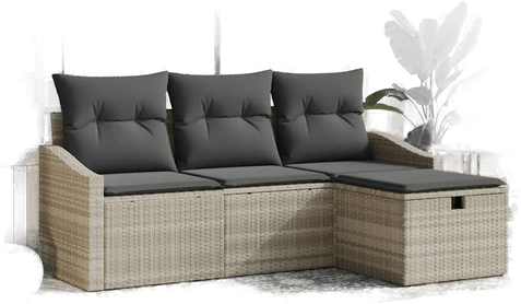 Vidaxl Sofa sett 4 pcs Lysegrå