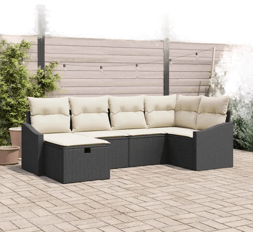 Vidaxl Sofa sett 6 pcs Svart og krem