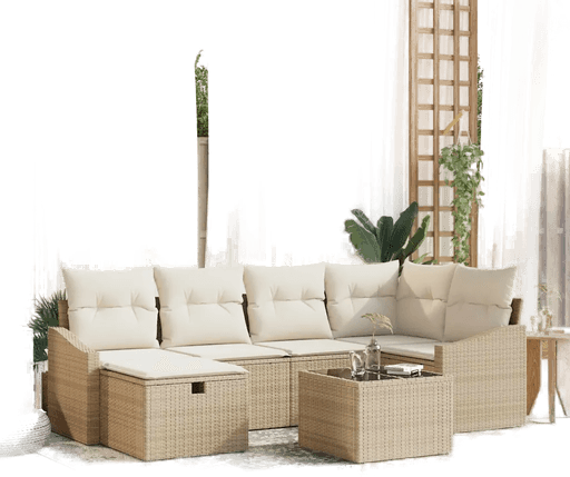 Vidaxl Sofa sett 7 pcs Beige og krem