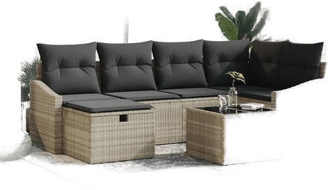 Vidaxl Sofa sett 7 pcs Lys grå