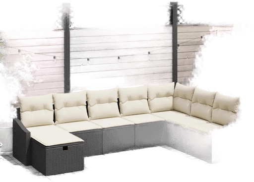 Vidaxl Hagesofa Set 8 pcs Svart