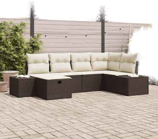 Vidaxl Hagesofa Set 6 pcs Brun