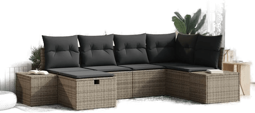 Vidaxl Hagesofa Set 6 pcs Grå