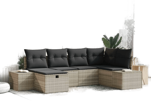 Vidaxl Hagesofa Set 6 pcs Lysegrå