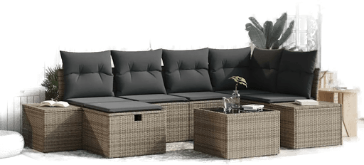 Vidaxl Hagesofa Set 7 pcs Grå