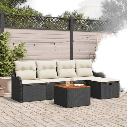 Vidaxl Hagesofa Set 6 pcs Svart