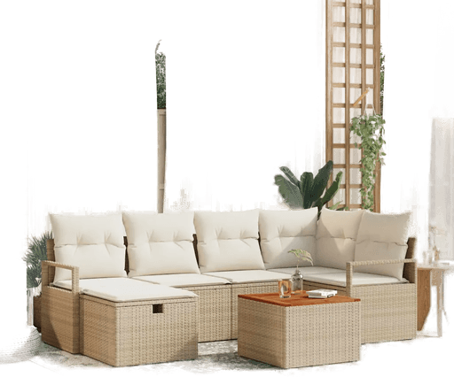 Vidaxl Hagesofa Set 7 pcs Beige