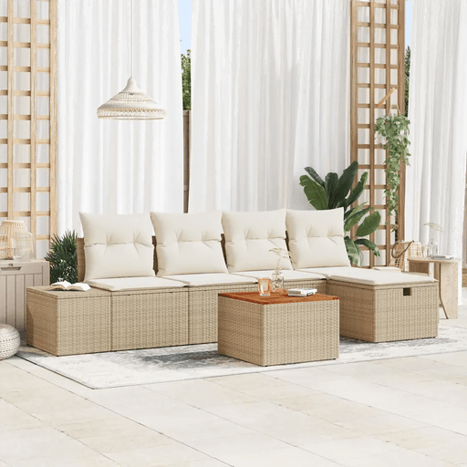 Vidaxl Hagesofa Set 6 pcs Beige