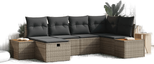 Vidaxl Hagesofa Set 6 pcs Grå