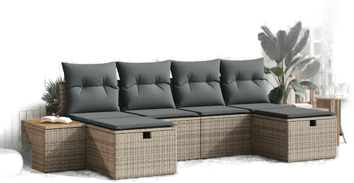 Vidaxl Hagesofa Set 6 pcs Grå