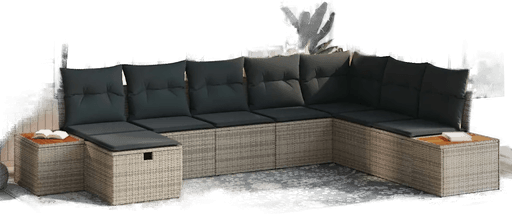 Vidaxl Hagesofa Set 9 pcs Grå