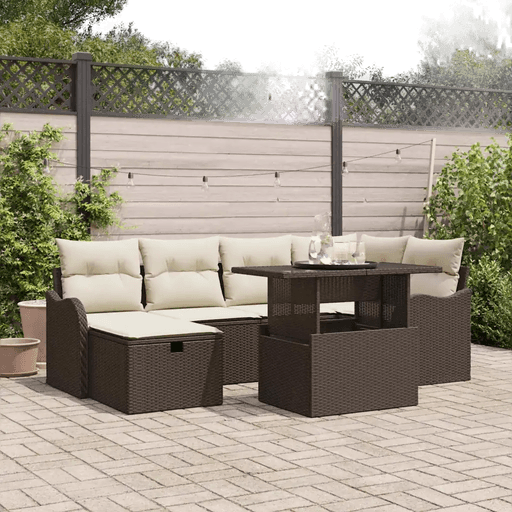 Vidaxl Hagesofa Set 7 pcs Brun