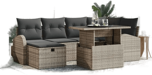 Vidaxl Hagesofa Set 7 pcs Grå