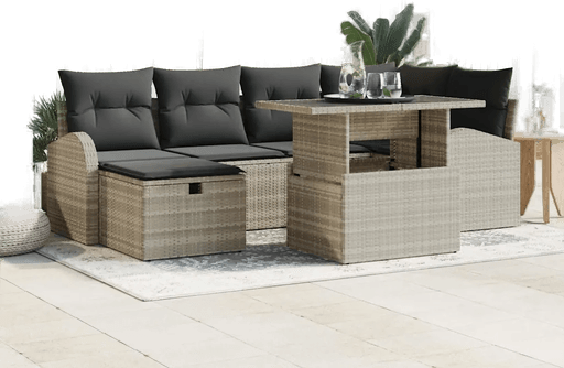 Vidaxl Hagesofa Set 7 pcs Lysegrå