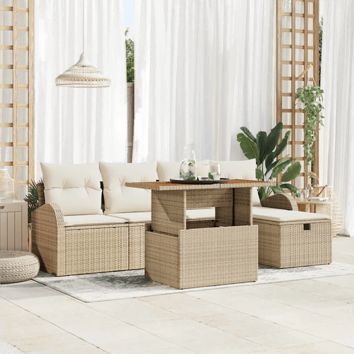 Vidaxl Hagesofa Set 6 pcs Beige