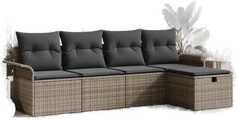 Vidaxl Hagesofa Set 5 pcs Grå