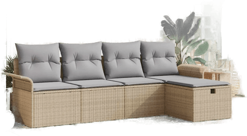 Vidaxl Hagesofa Set 5 pcs Beige