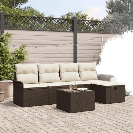 Vidaxl Hagesofa Set 6 pcs Brun