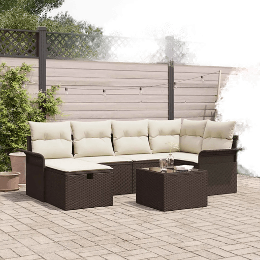 Vidaxl Hagesofa Set 7 pcs Poly rattan