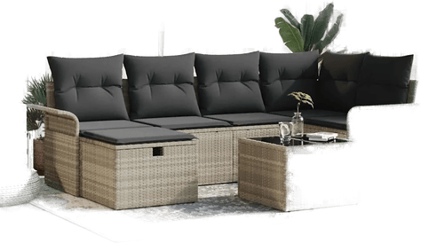 Vidaxl Hagesofa Set 7 pcs