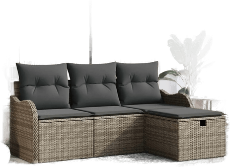 Vidaxl Hagesofa Set 4 pcs Grå