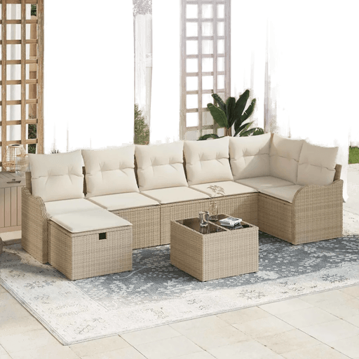 Vidaxl Hagesofa Set 8 pcs Beige