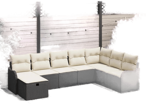 Vidaxl Hagesofa Set 8 pcs Svart