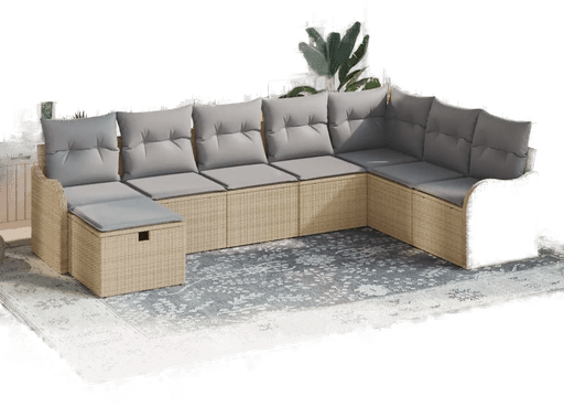 Vidaxl Hagesofa Set 8 pcs Beige