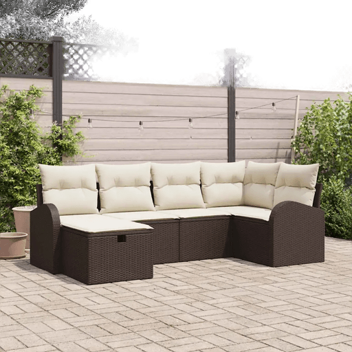 Vidaxl Hagesofa Set 6 pcs Brun