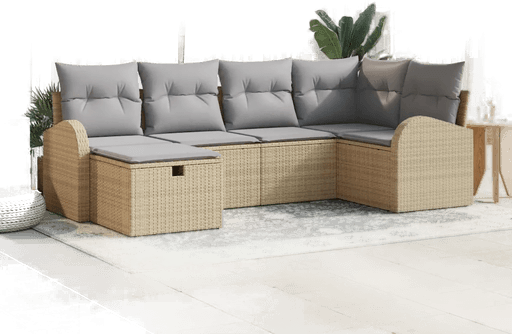 Vidaxl Hagesofa Set 6 pcs Beige