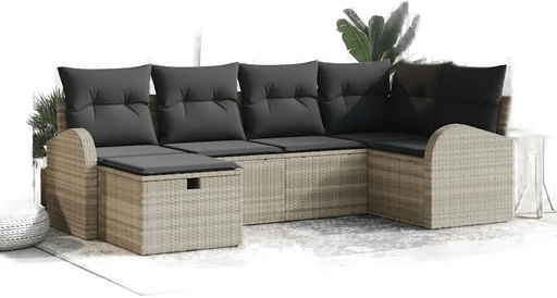 Vidaxl Hagesofa Set 6 pcs Lysegrå