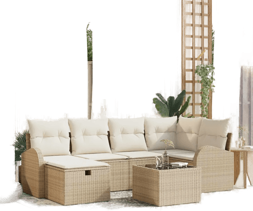 Vidaxl Hagesofa Set 7 pcs Beige