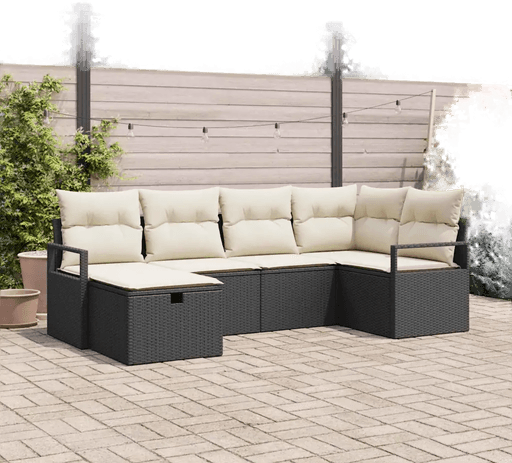 Vidaxl Hagesofa Set 6 pcs Svart