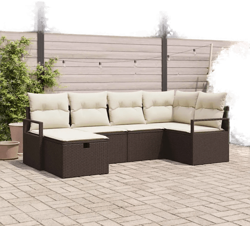 Vidaxl Hagesofa Set 6 pcs Brun