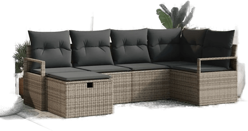 Vidaxl Hagesofa Set 6 pcs Grå