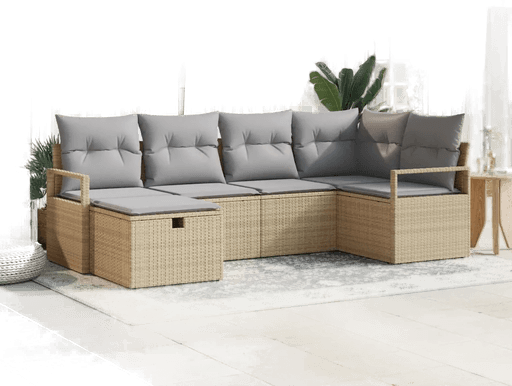 Vidaxl Hagesofa Set 6 pcs Beige