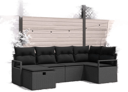 Vidaxl Hagesofa Set 6 pcs Svart