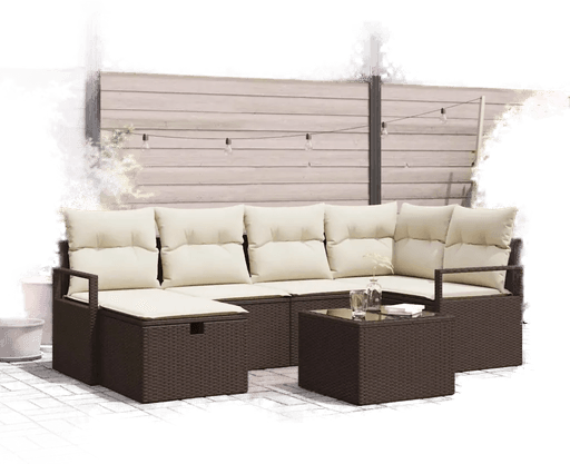 Vidaxl Hagesofa Set 7 pcs Brun