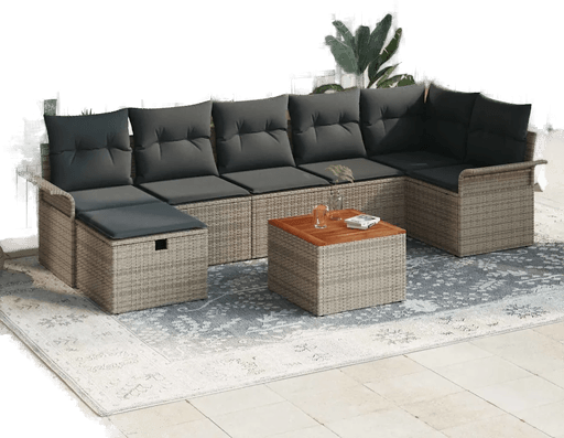 Vidaxl Hagesofa Set 8 pcs Grå